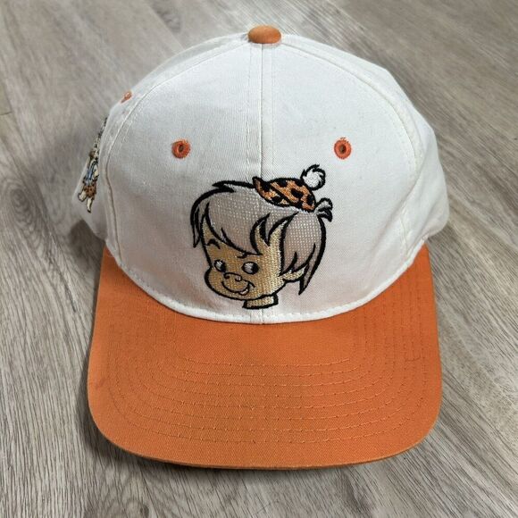 Vintage 1993 Bamm Bamm Snapback Hat Flintstones White American Needle Blockhead - Picture 1 of 8